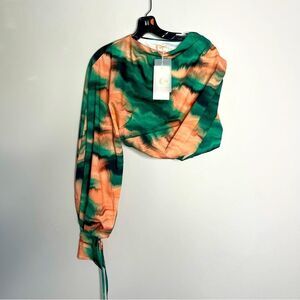 GIGIIS ASYMMETRICAL HALF SHOULDER BLOUSE TOP NWT